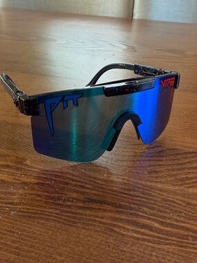 Pit Viper Mirrored Shield Sunglasses - Blue
